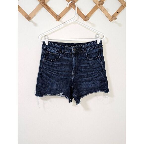 American Eagle Super Hi-Rise Shortie Next Level Stretch Cut-Off Shorts - Size 12 - Picture 1 of 7